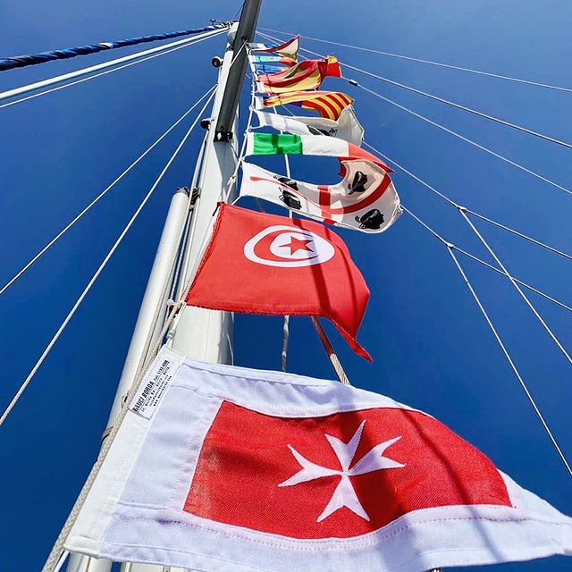 Courtesy flags of all visited destinations